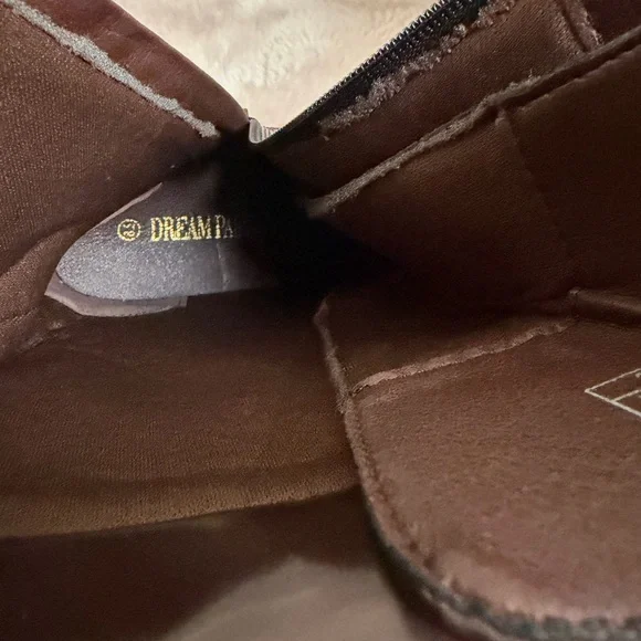 Dream Pairs Glossy Dark Brown Lace-Up Combat Boots - Picture 16 of 17